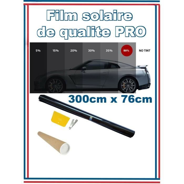 Qualite Professionnelle Film Teinté Pellicule Vitres Auto Noir 50% 76cm X 3m