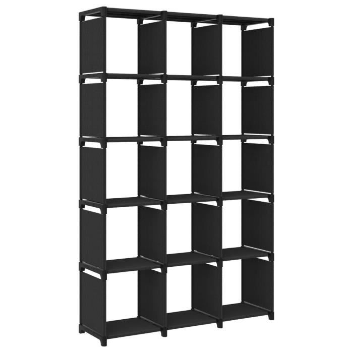 Étagère d'affichage 15 cubes Noir 103x30