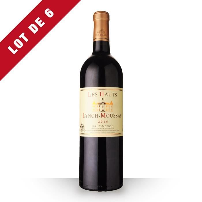 Lot de 6 - Les Hauts du Château Lynch-Moussas Haut-Médoc Rouge 2016 - 75cl
