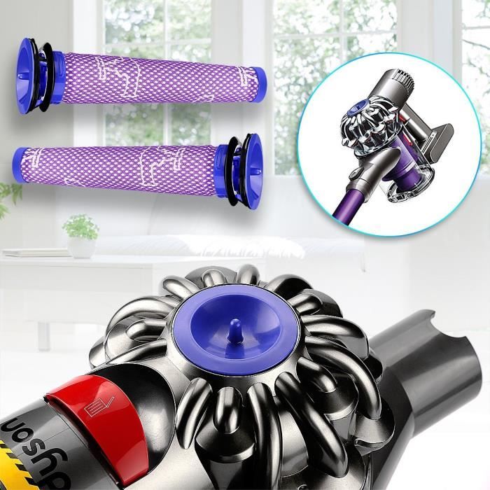 Lot De 2 Lavable Pre Filtres De Remplacement Pour Dyson V6 V7 DC58 DC59 DC61 DC62 Aspirateurs