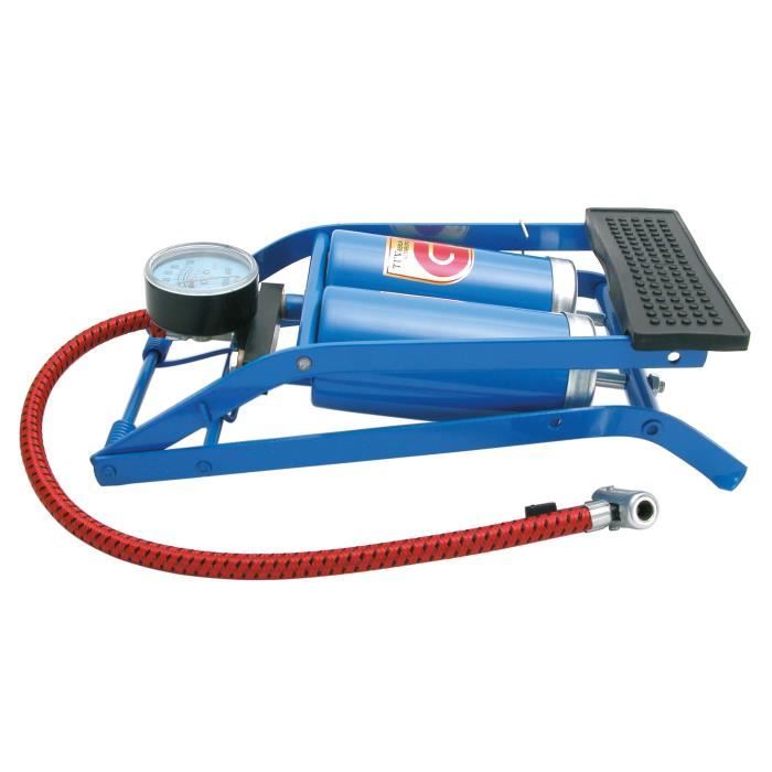 Pompe a pied double bleu