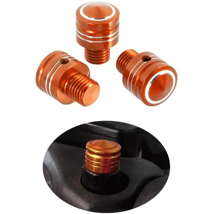 Bouchons de Rétroviseurs de Moto M10x1,25 Vis à Miroir Accessoires Universels en Aluminium pour Vélo de Rue Scooter Motocross Café