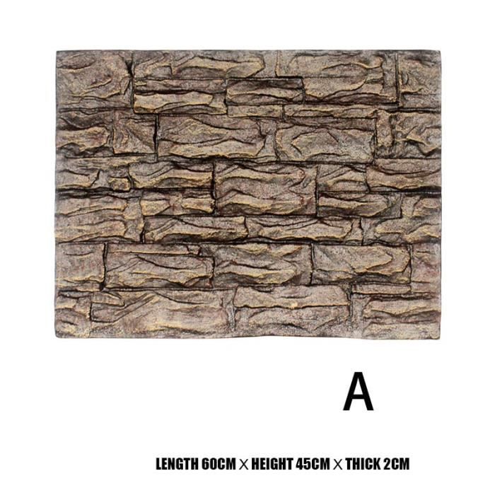 Décoration - aquarium,Mousse 3D pour Aquarium, fond de roche, planche décorative pour Aquarium, Reptile, 60x45cm LG66 - Type A