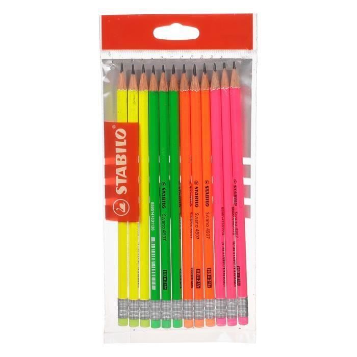 STABILO Ecopack x 12 crayons graphite Grafito HB bout gomme (Lot de 3)