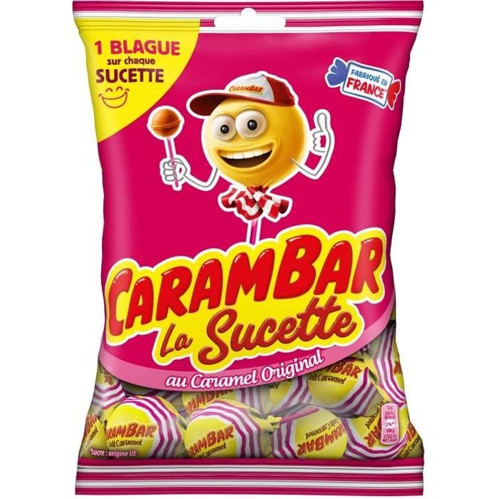 CARAMBAR Bonbons Sucettes Caramel - 156 g