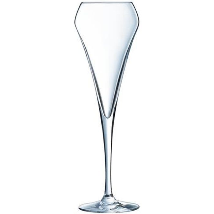 6 flûtes à champagne 20cl Open Up - Chef&Sommelier - Cristallin design original 30% plus résistant