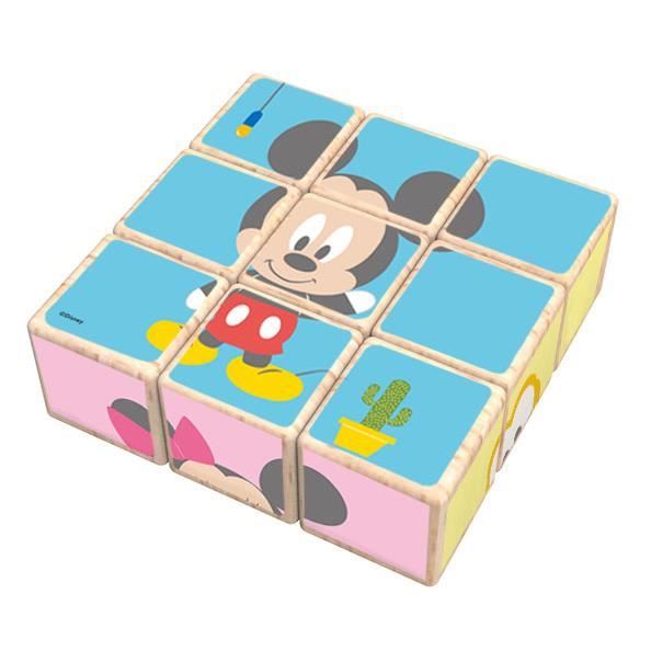Disney puzzle à blocs Mickey Mouse junior 21 cm en bois 9 pièces
