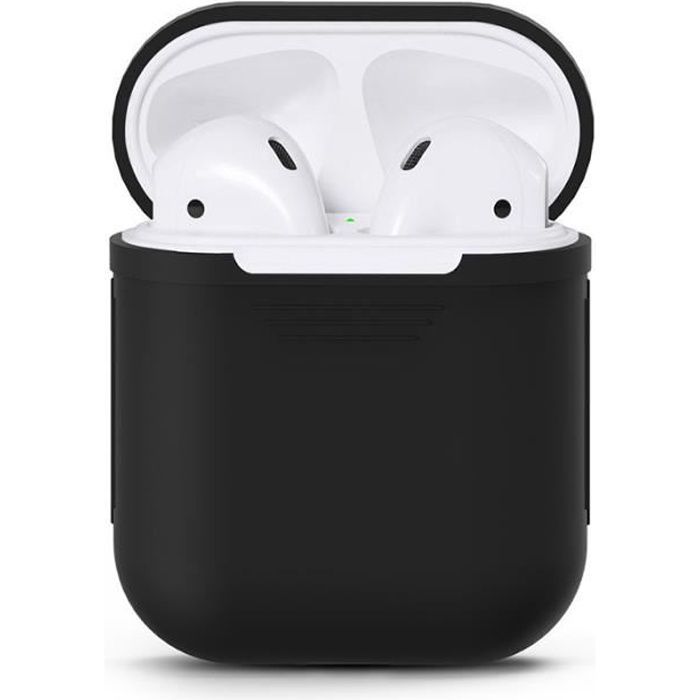 Coque de Protection Silicone pour AirPods Écouteurs Bluetooth Noir