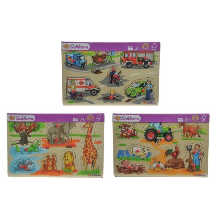 Eichhorn Eh - Puzzle Avec Figures (3 pcs, 30 x 20 cm), Puzzle à formes, Dessins animés, 2 année(s), Garçon-Fille, 300 mm, 10 mm