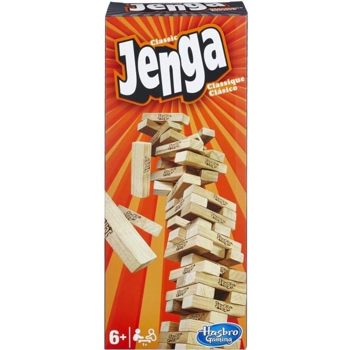 Jenga - Jeu de societe en bois Jenga - Jeu d'adresse - Version française