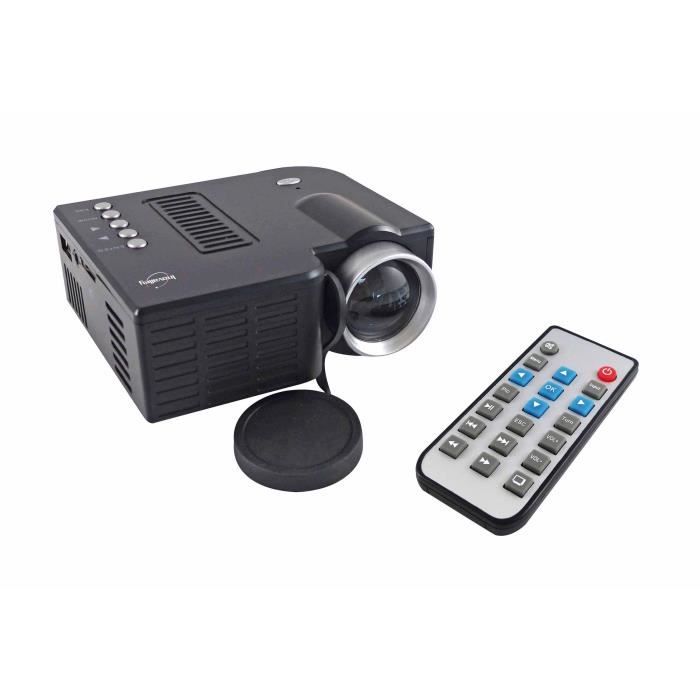 Mini-vidéoprojecteur LED avec télécommande 9,8 x 8,7 x 4,9 cm Noir
