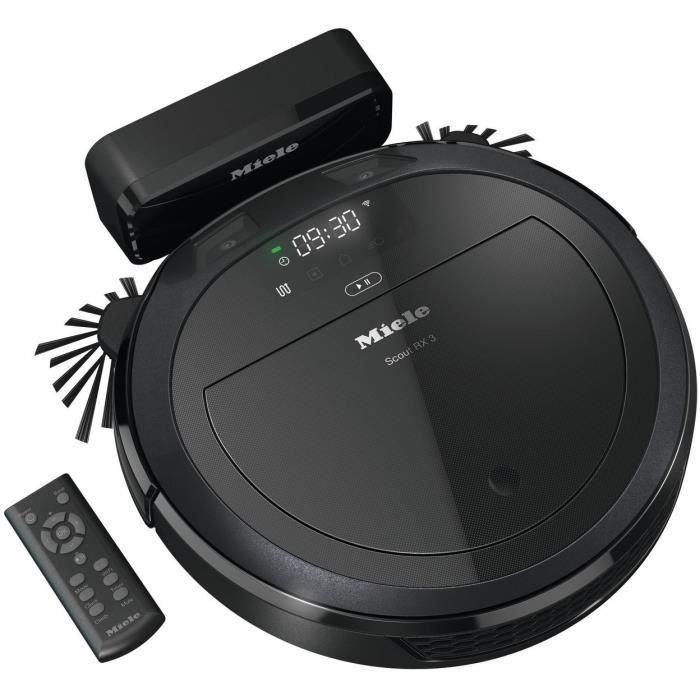 MIELE Scout RX3 Aspirateur robot 3D Smart Navigation - 3 actions de nettoyage - 4 programmes - 71dB - 60min - 30W - AirClean+ - Noir