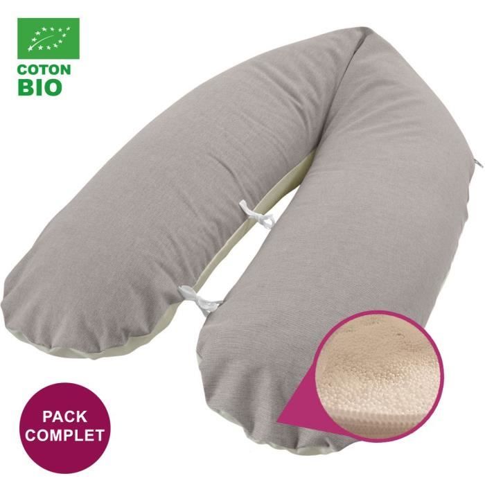 MODULIT Coussin d'Allaitement, Coton BIO, Ajustable (Bio Choco)