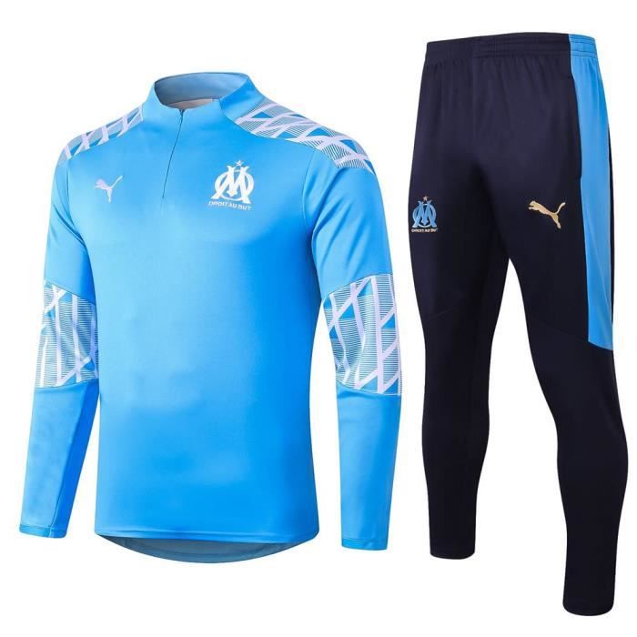 Survêtement Foot Homme OM Marseille,Maillot Foot Enfants Garçon Homme 2021 Survêtement Foot Maillot de Foot,Haut et Pantalon