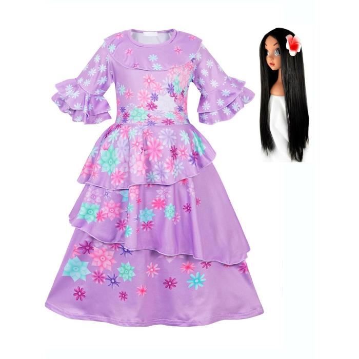 AmzBarley Mirabel Costume Encanto pour Filles Enfants Dress up Pepa Isabela Luisa Dolores Madrigal Mirabel Cosplay Robe avec Sac