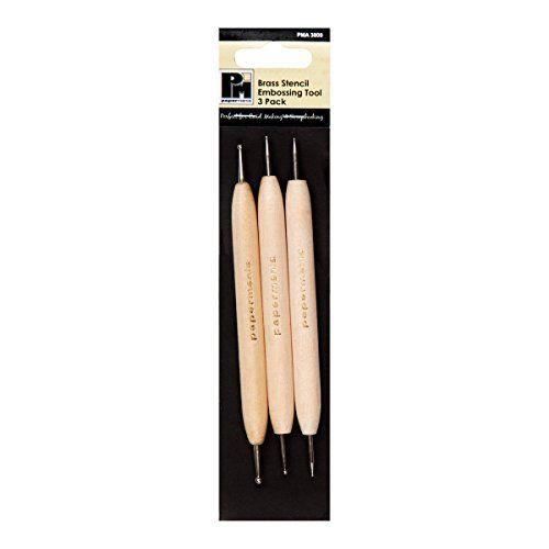 Papermania PMA3800 - USTENSILES DE DECORATION - Lot de 3 outils pour broderie Beige
