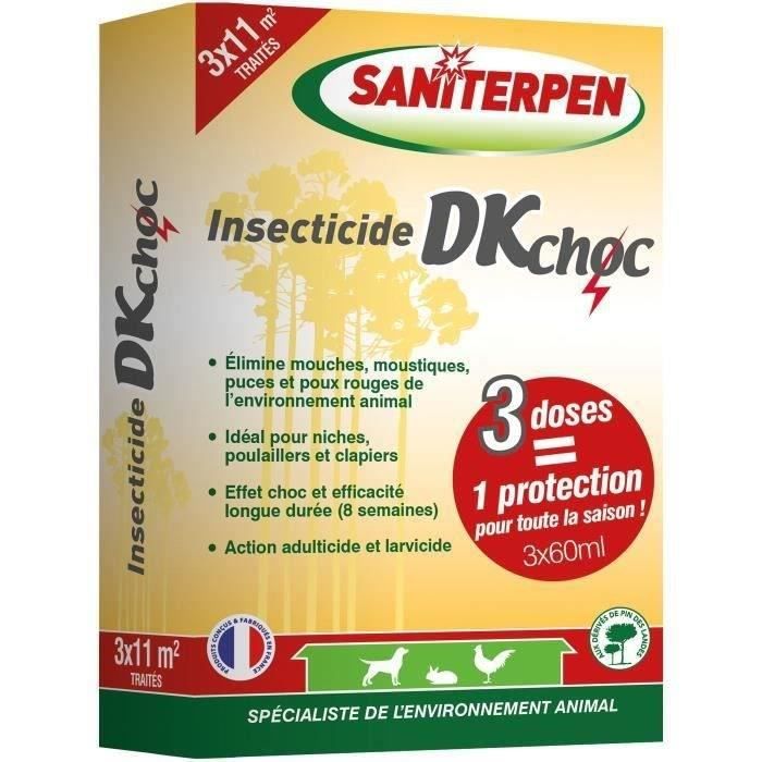 SANITERPEN Insecticide DK environnement animal - Tous insectes - 3 x 60 ml