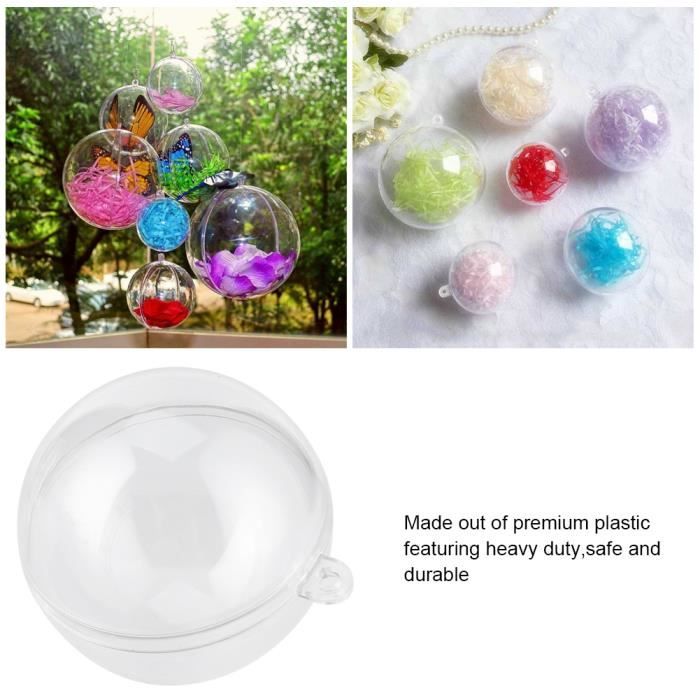 DUO 10x boule en plastique transparent sphérique remplissable Noël artisanat cadeau boîte 5 cm de diamètre Excellent
