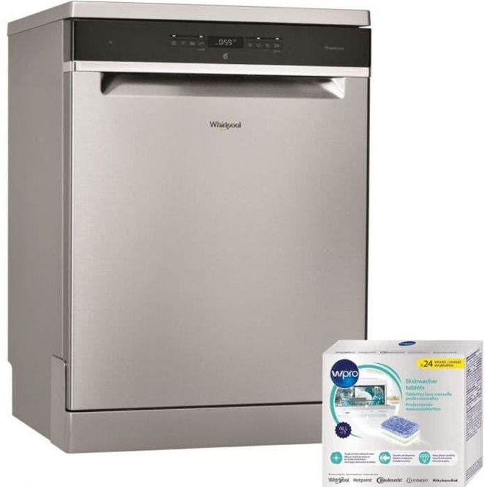 WHIRLPOOL LAVE-VAISSELLE posable Inox 46dB 14 couverts 60cm 8 programmes