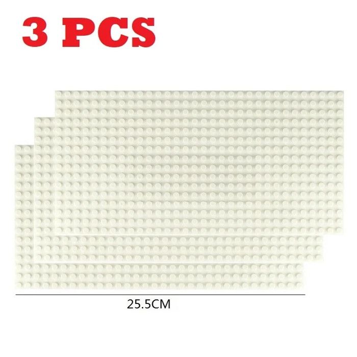 Strictly Briks – Lot De 4 Plaques De Base Empilables 15,4 X 15,4 Cm + Briques 2x2 Améliorées – Compatibles Avec Toutes Grandes Marques – Blanc