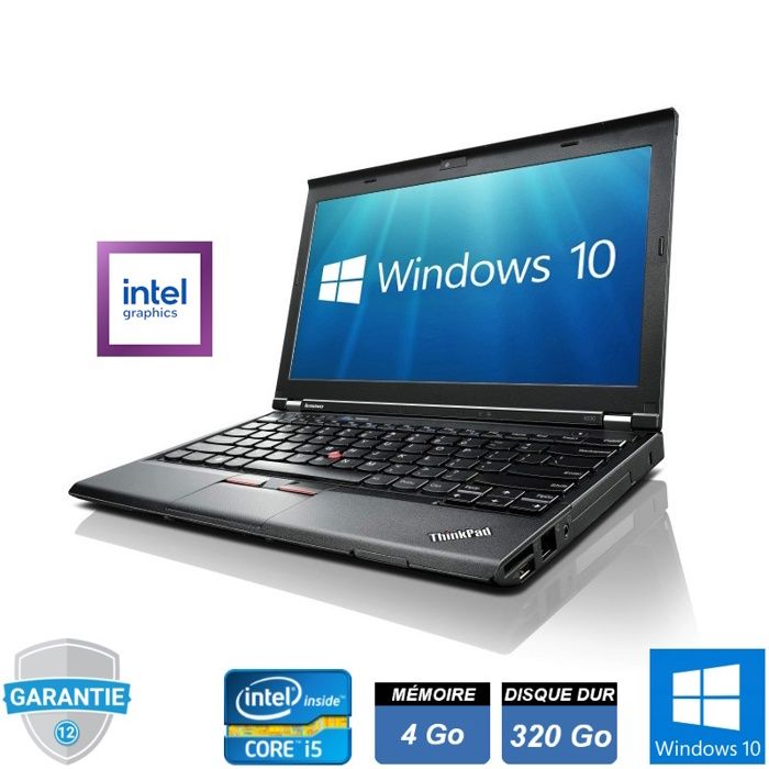 Lenovo Thinkpad X230 i5/4Go/320Go Windows 10 Pro Reconditionné - Lenovo ThinkPad reconditionné disponible sur Cdiscount Seconde Vie