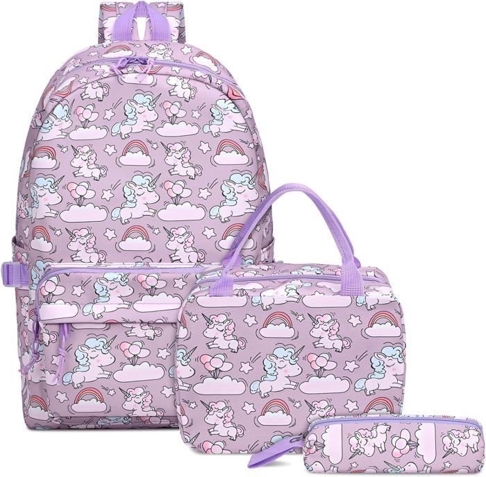 Lot 2 Sacs à Cordon Licorne MUNSKT – Imperméable, Rose/blanc, 34x27 Cm, Pour Sport Et école