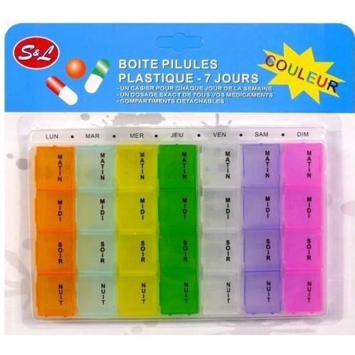 Lot De Mini Boîtes à Pilules, Pilulier 7 Jours, Format Voyage, Imperméable
