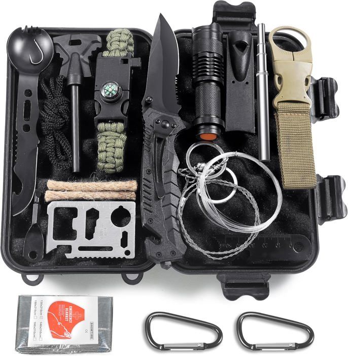 Kit De Survie Graxury 14-en-1 - Trousse Polyvalente Pour Camping Et Outdoor - Neuf