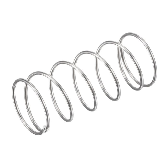 sourcing map Ressort de Compression 5pcs en Acier Inoxydable 304, 18mm OD,1mm Fil Dimension,9mm Comprimé Longueur,30mm Libre Longueur,5.9N Capacité de Chargement Argenté