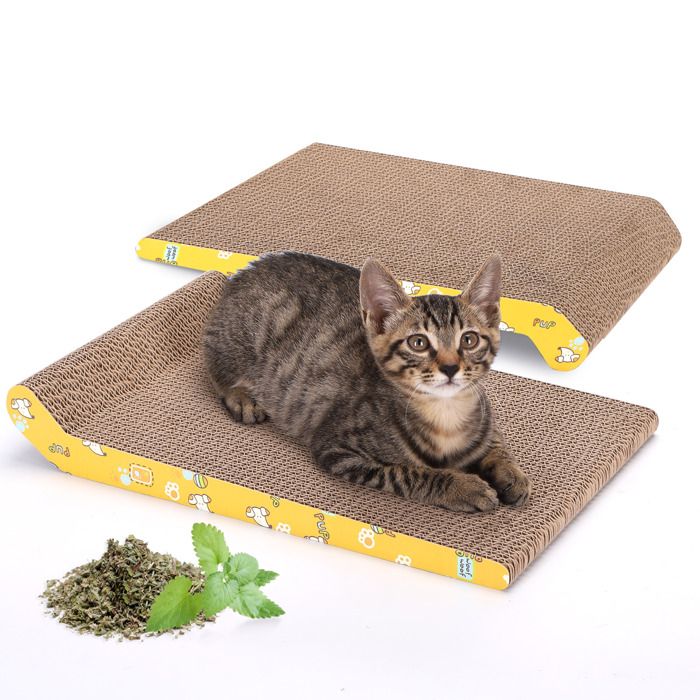 Meilleurs prix pour Nobleza - 2 Pièces Grattoir Chat Carton Griffoir Incurvé Réversible en Carton 40 x 25cm