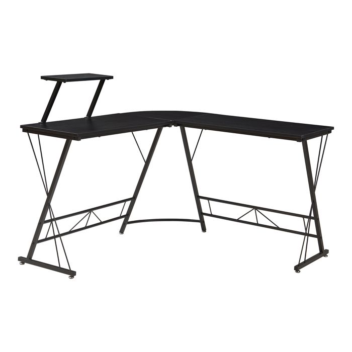 Bureau Yremso avec plateau surélevé 122 x 122 x 98 cm noir