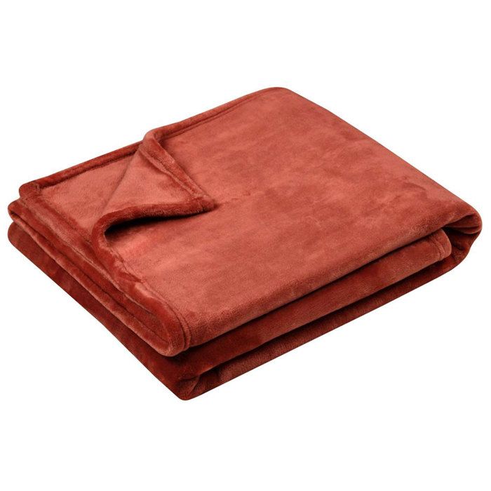 Plaid polaire doudou terracotta 130 × 160 cm