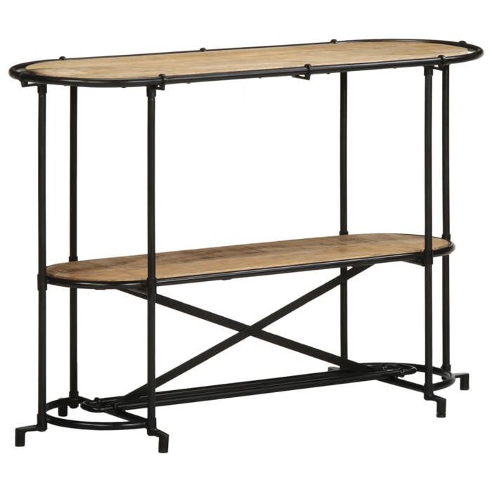 Table console en bois de manguier - VIDAXL - 110x42x76 cm - Marron et noir - Bois massif de manguier - Cadre en fer