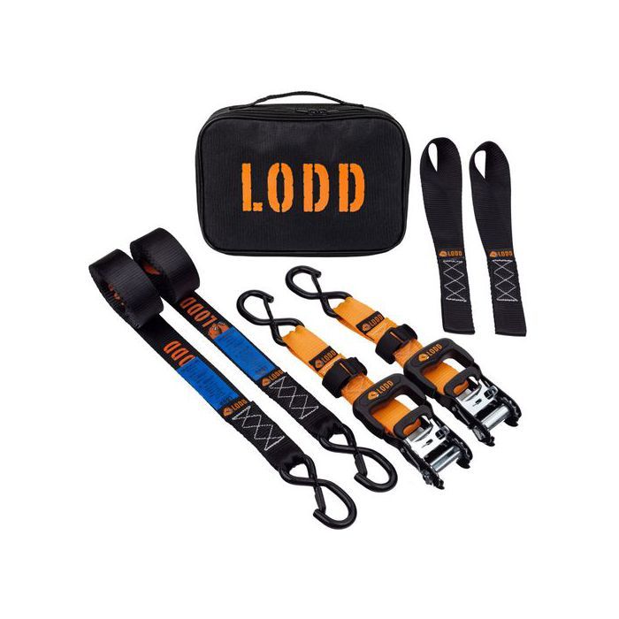 LODD - Sangles D'arrimage De Moto Avec Boucles à Haute Résistance, Protection En Fourrure, Mousqueton En Acier, Boucle Renforcée | 1100 Kg, 38 Mm | Remorque (Parent) (boucle/mousqueton Rotatif