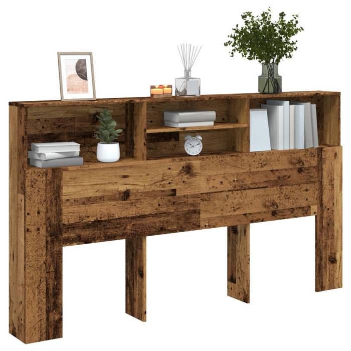 SALE 2026 Tête de lit Brun - Armoire de tête de lit vieux bois 180x19x1035cm PRO311175417