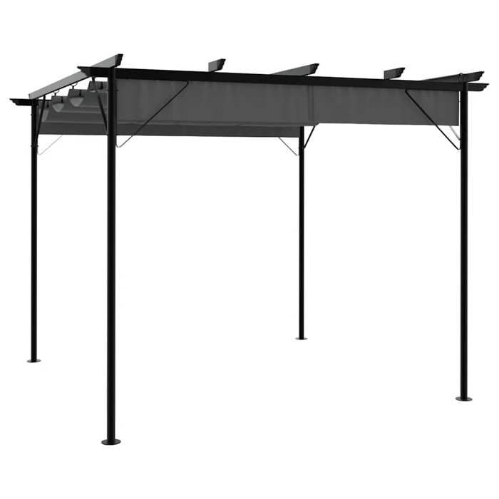 En solde Pergola de jardin - BURKE - ANTI-UV - avec toit rétractable anthracite 3x3 m acier 180 g/m² J4017
