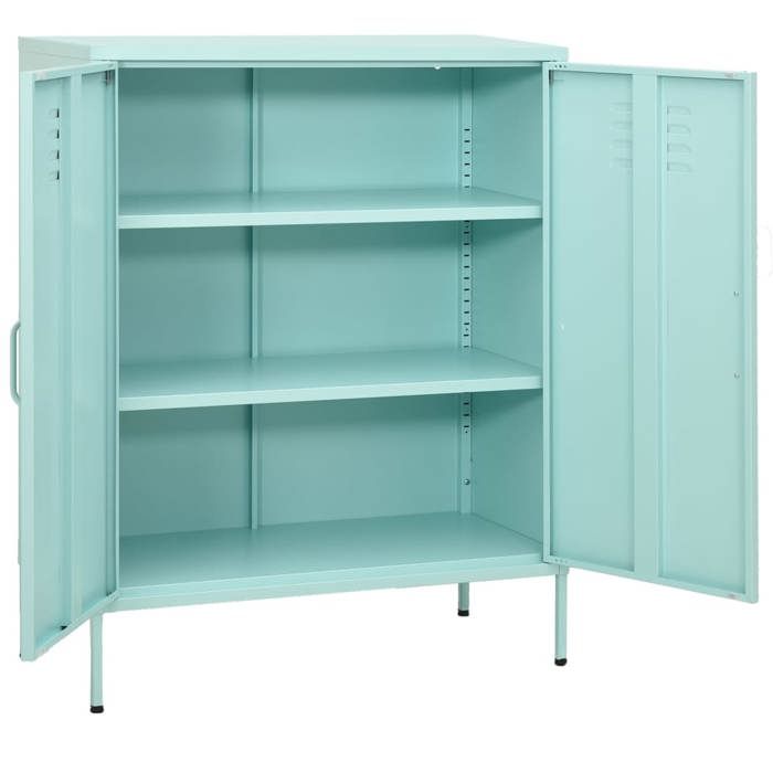 Style intemporel - Vaisselier Buffet de rangement - Vert - Armoire de rangement Vert menthe 80x35x1015cm Acier @8418460