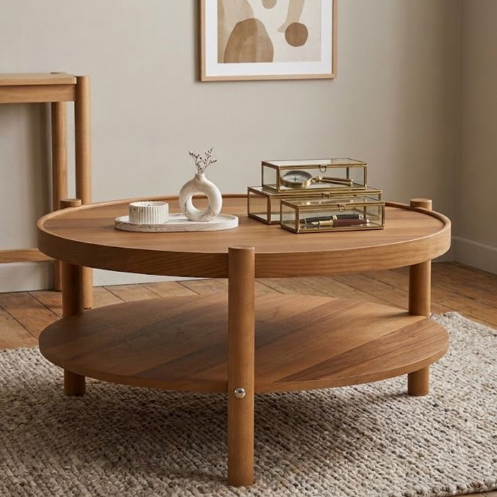 Table basse Gildone Dmora bois noyer brun 80x80x48h cm Table basse Gildone Dmora bois noyer brun 80x80x48h cm