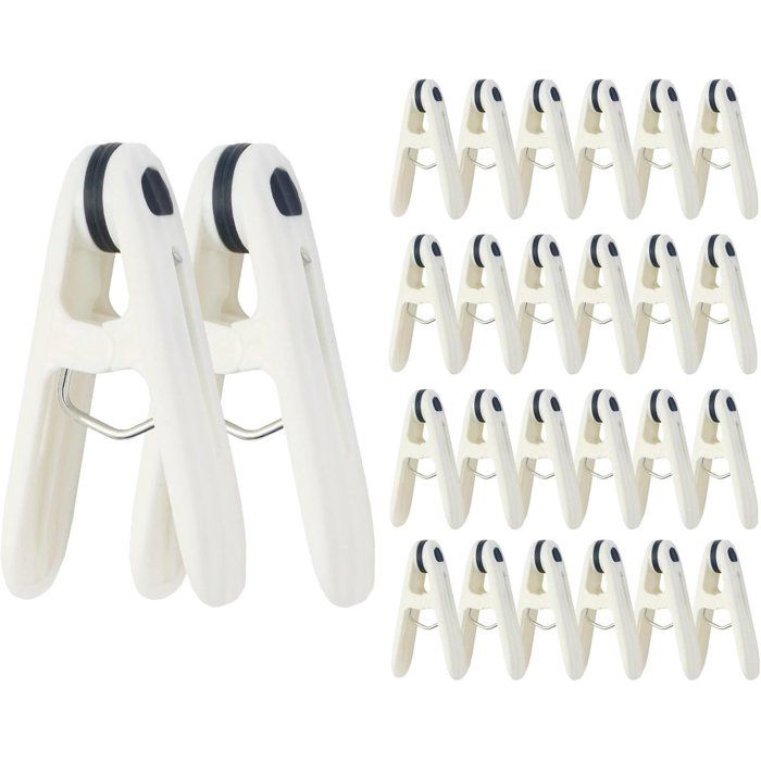 Lot de 24 pinces à linge en plastique 6 cm imperméable et antirouille résistant au vent pas de trace sur le linge bleu