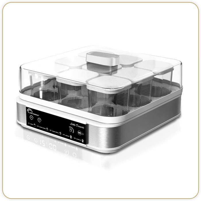 Yaourtière multifonction - 9 pots en verre 145 ml - 5 programmes automatiques - Programme Express 4h