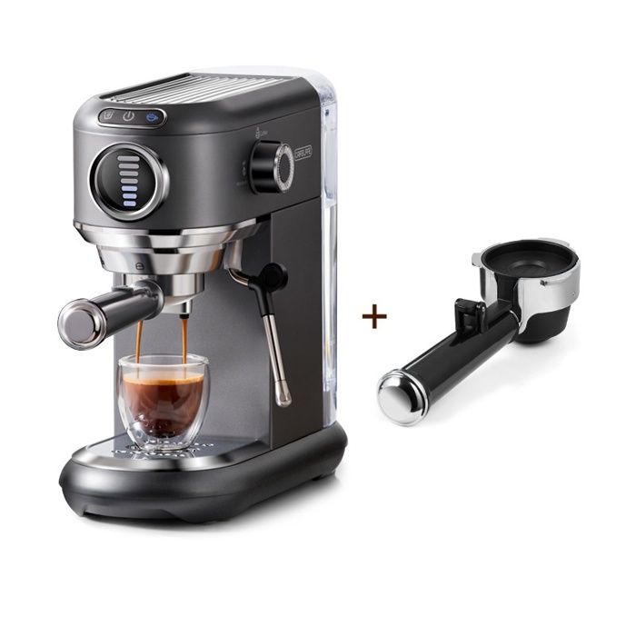 Machine à café italienne 1 450 W 19 bars réservoir de 1 100 ml 7 niveaux de réglage du niveau deau eau chaude et froide