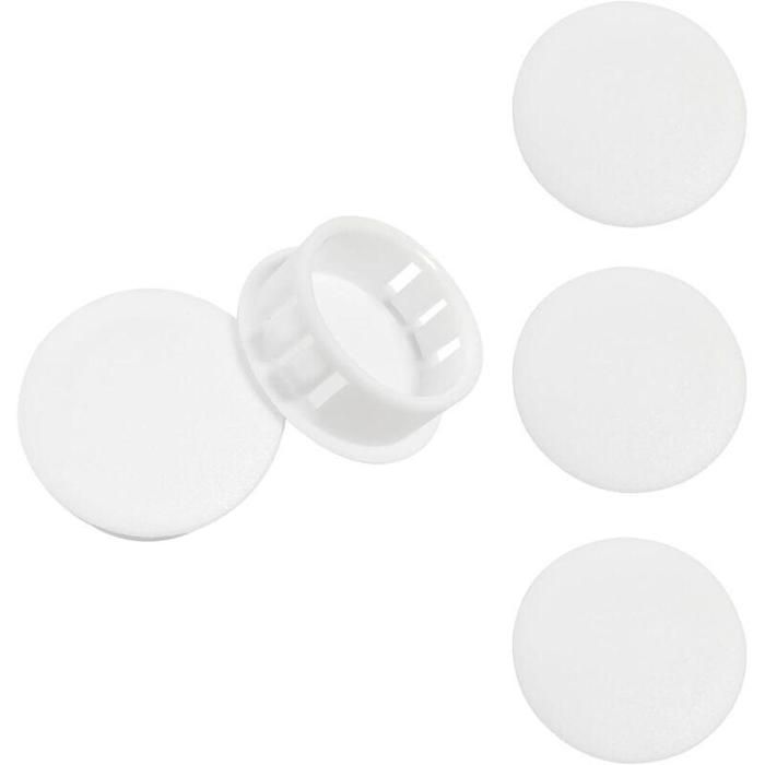 Lot 20 bouchons clip 8mm plastique blanc cache trou perçage meuble armoire Lot 20 bouchons clip 8mm plastique blanc cache trou perçage meuble armoire