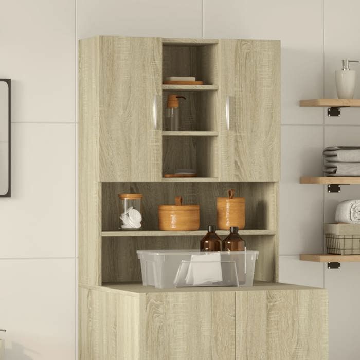 Meuble pour Machine à Laver - vidaXL - Etagère WC - bois dingénierie - chêne sonoma - 705 x 24 x 90 cm@opk55l