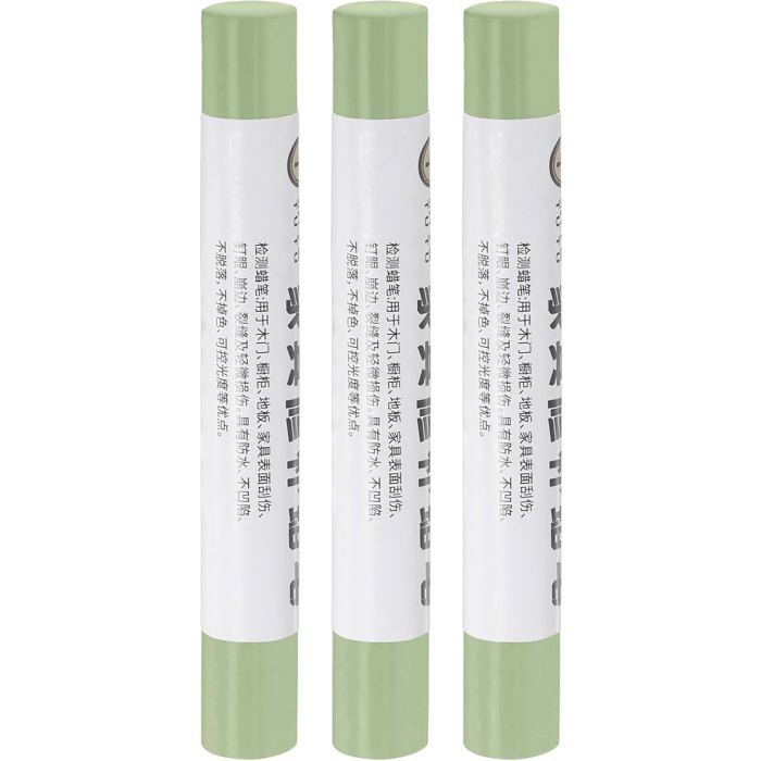 QUARKZMAN Crayons de réparation meubles Lot de 3 Cire pour bois vert Retouche rayures et trous