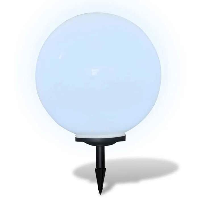 Promo“Lampe dallée à LED 50 Cm avec Piquet de Sol Boule Blanche Brillante Tube Noir 11 cm en PP et plastique durable avec LED 677
