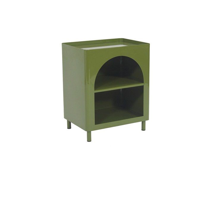 Table de chevet avec rangements - Métal - Vert olive - KITAKO Table de chevet avec rangements - Métal - Vert olive - KITAKO