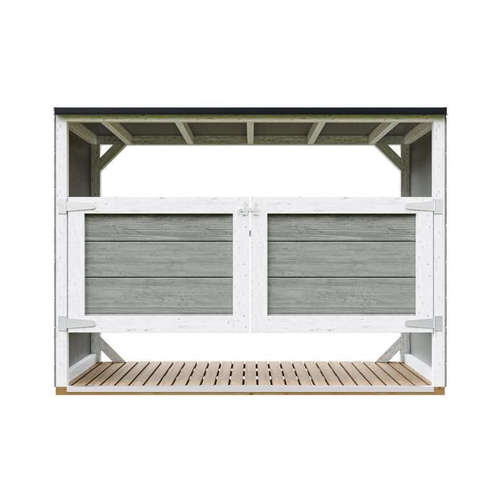 Abri De Jardin Pour Poubelles Cache Poubelle Extérieur 3x240l Timbela M982a-tundra Grey