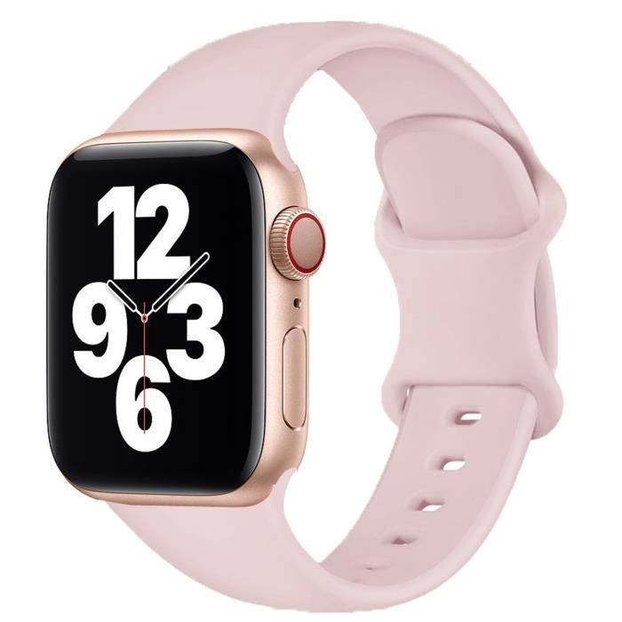 42 or 44 45 mm M L Sable rose Bracelet en Silicone pour Apple Watch iWatch pour Apple watch s rie 7 3 5
