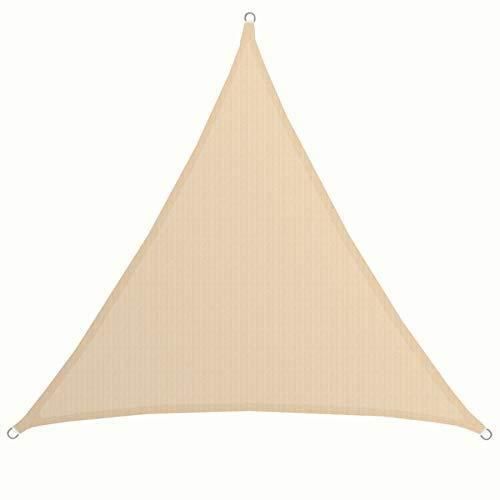 AMANKA Voile dombrage UV - 2x2x2 HDPE Triangle Protection Solaire - Toile de Jardin Balcon Beige