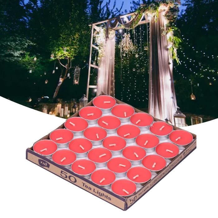 Lot De 50 Bougies Cœur Sans Fumée Pour Anniversaire, Mariage, Fête - Rouge, 3.8x3.8x1 Cm - Ambiance Romantique